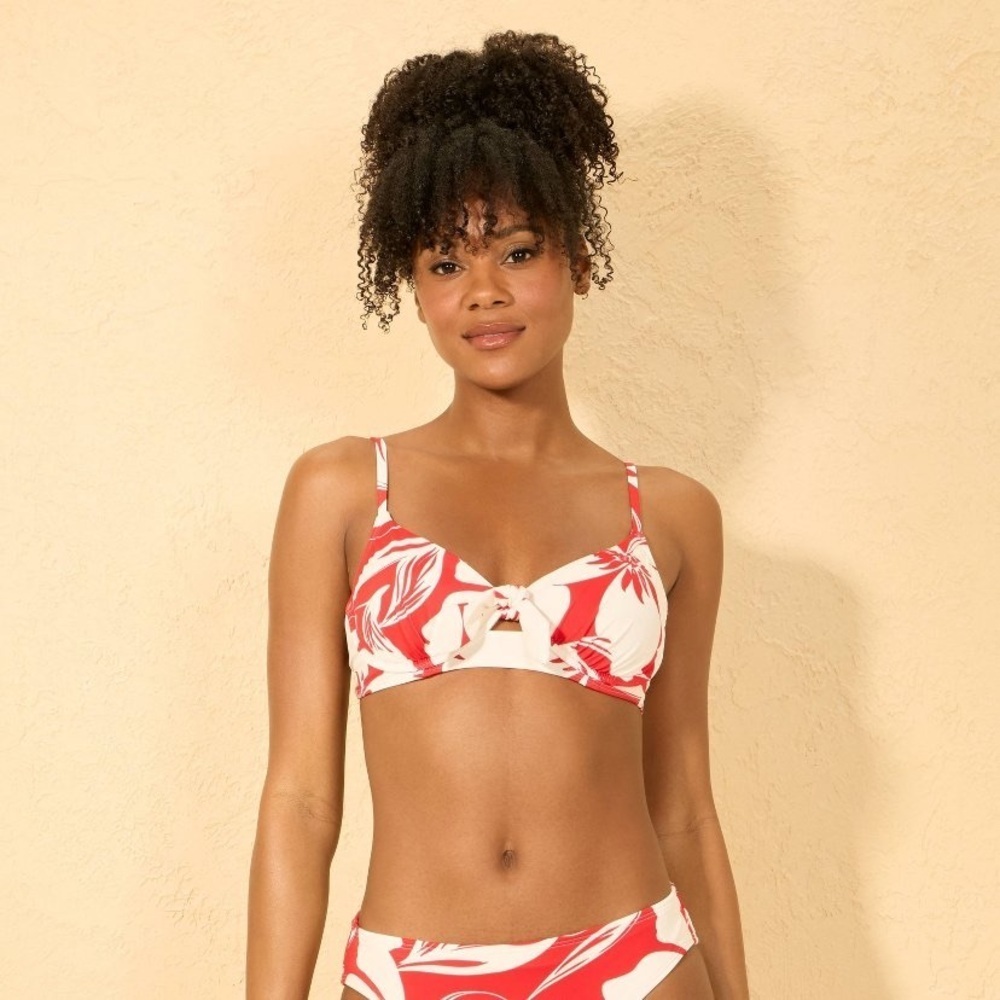 Women's Floral Print Underwire Bikini Top - Shade & Shore™ Red 36C new 🆕